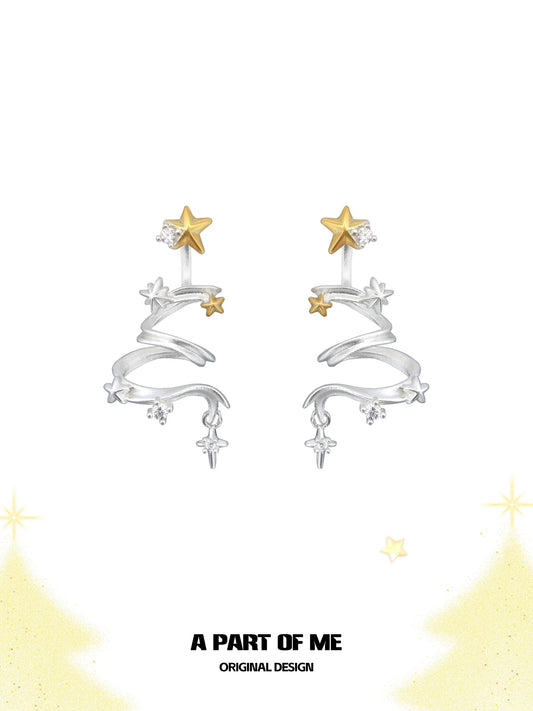 Christmas Tree 18K Platinum Plating Detachable Earrings
