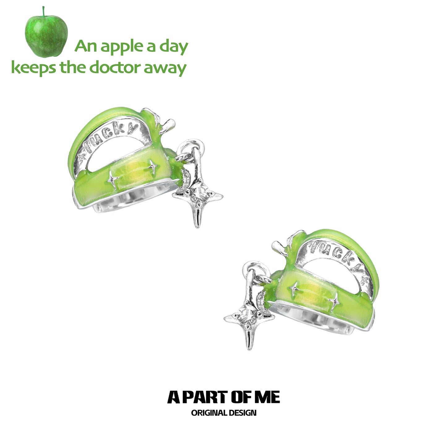 Apple Slice 18K Platinum Plating Apple Ear Cuffs