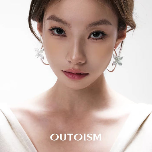 Cornus Kousa Silver-plated C Hoop Earrings
