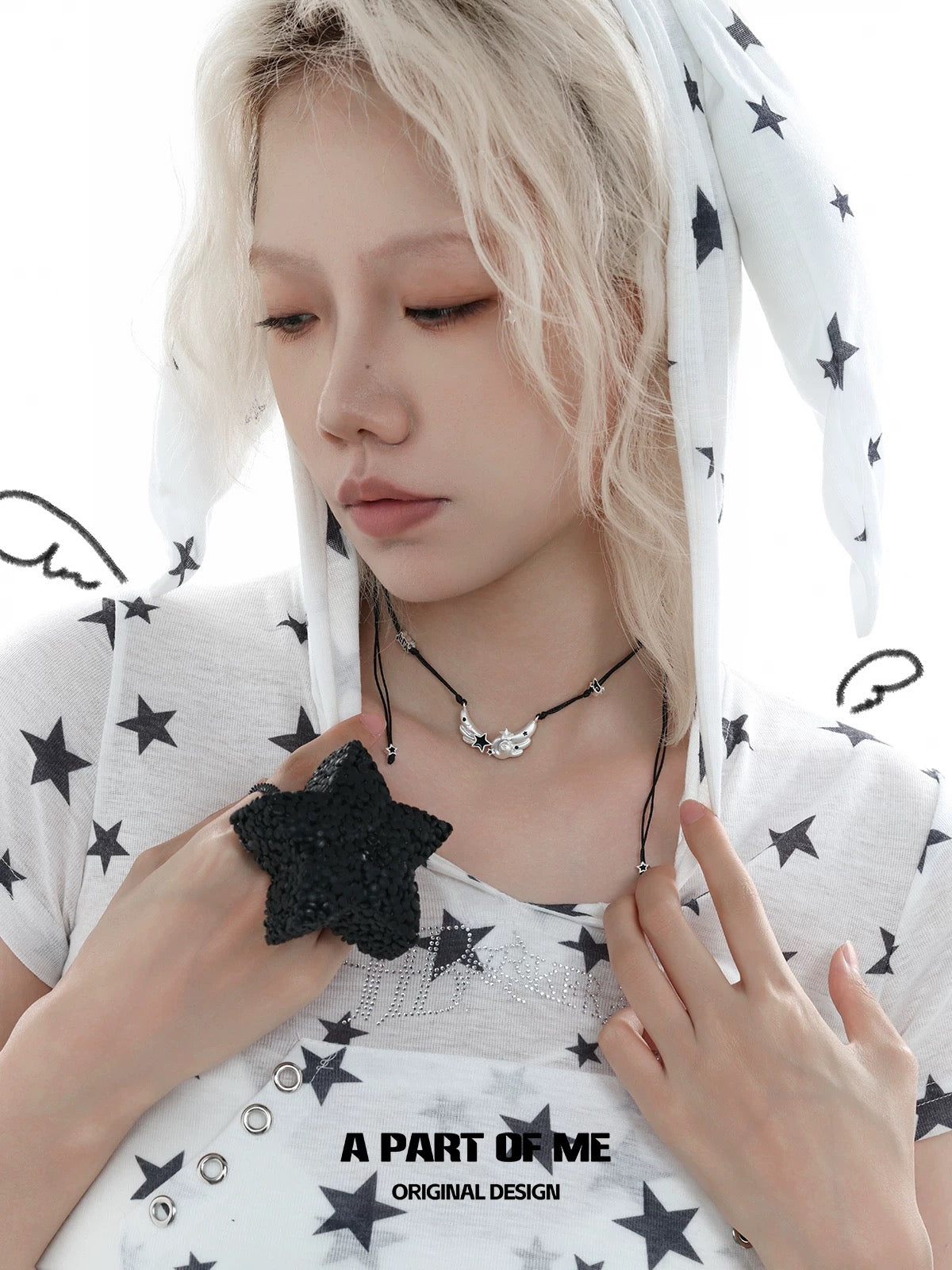 Angel Dream Black Cord Adjustable Angel Wing Necklace