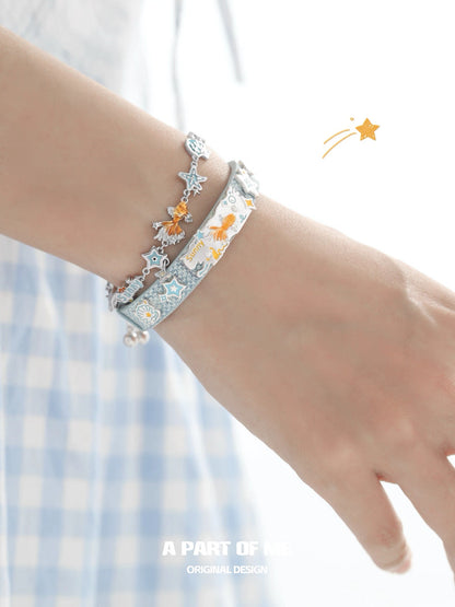 Dreamcore Goldfish 18K Platinum Plating Star Slider Bracelet