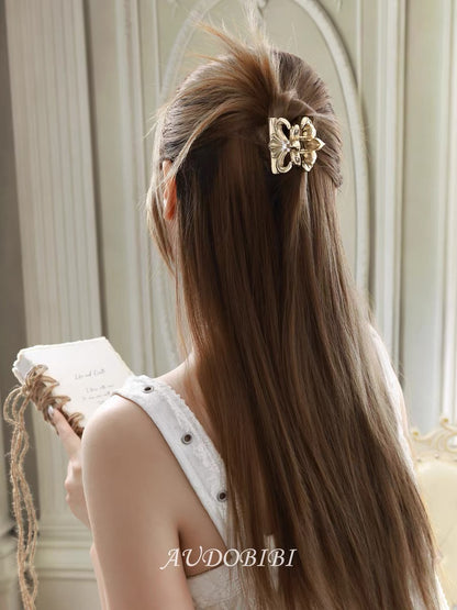 Champagne Gold Iris Gold-plated Hair Claws