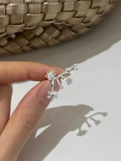 Snowflakes 18K Platinum Plating Detachable Earrings