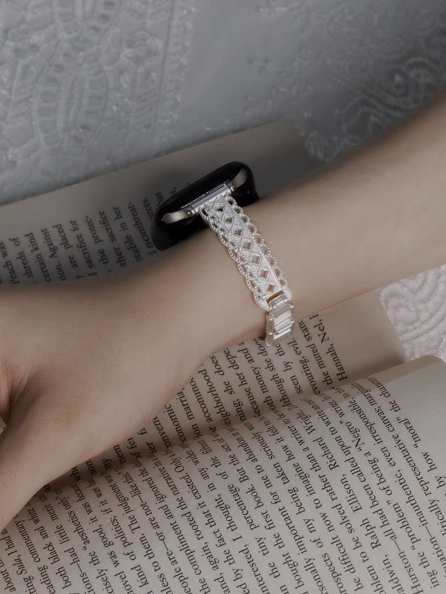 Dreaming in Lace 18K Platinum Plating Metal Apple Watch Band
