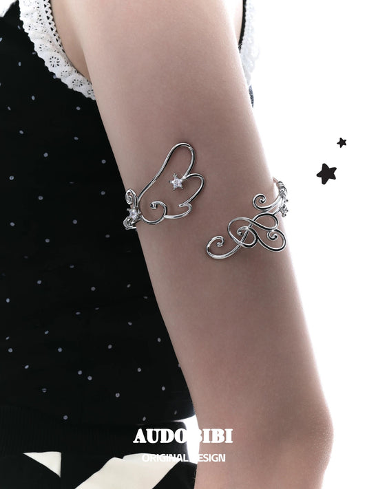 Angel Dream 18K Platinum Plating Angel Wings & Treble Clef Arm Cuffs