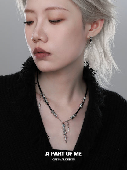 Year of the Snake 18K Platinum Plating Leather Snake Necklace