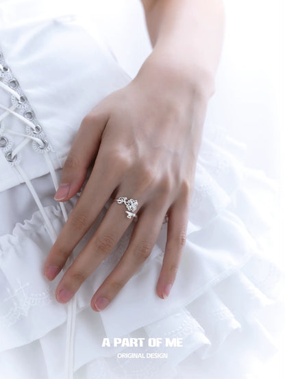 Celestial Clover S925 Silver Clover Key Ring