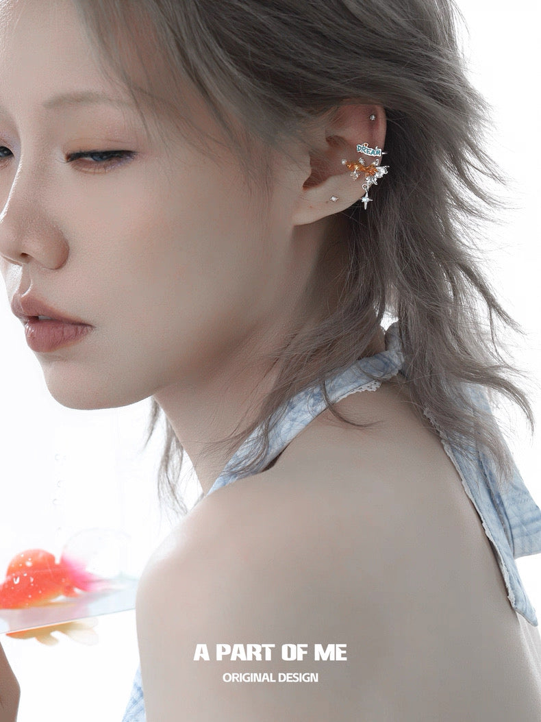 Dreamcore Goldfish 18K Platinum Plating Summer Dream Earcuffs
