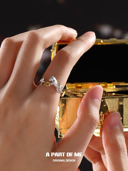 Year of the Horse S925 Sterling Silver Adjustable Ring