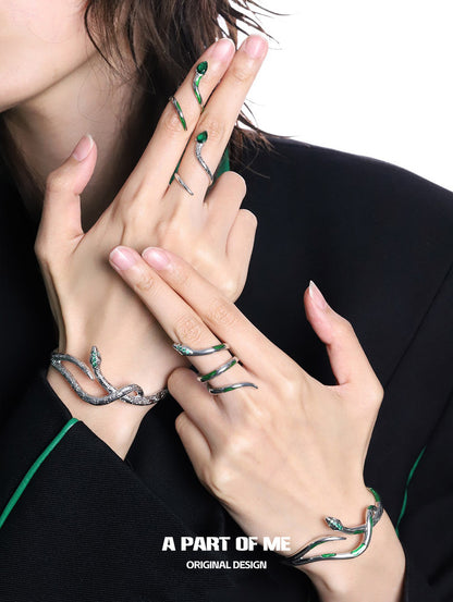 Slytherin Collection S925 Sterling Silver Snake Rings