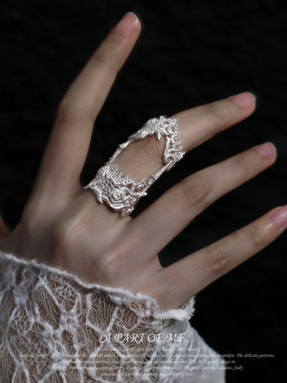 Dreaming in Lace 18K Platinum Plating Armor Ring