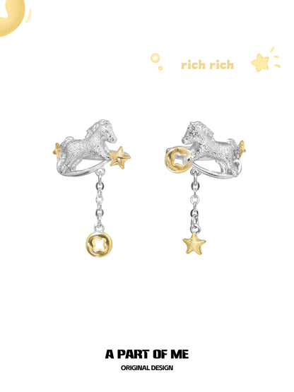 Year of the Horse 18K Platinum Plating Ear Cuffs