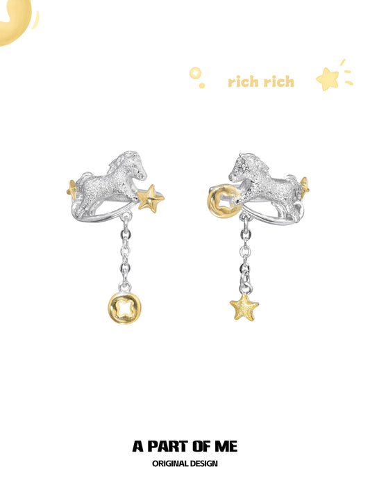 Year of the Horse 18K Platinum Plating Ear Cuffs