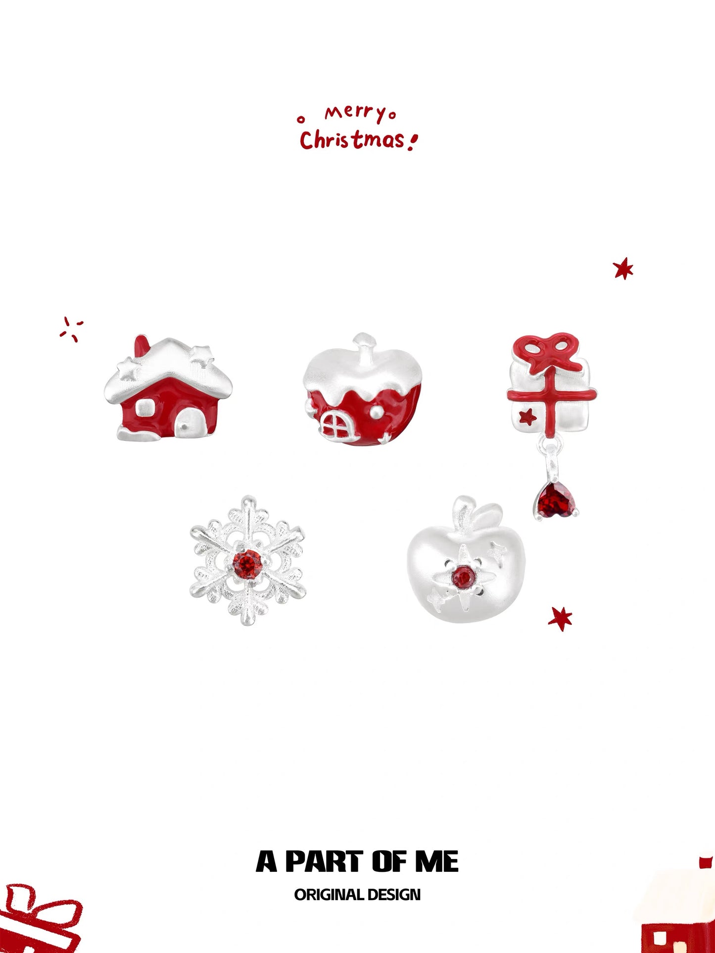 Snow Apple House 18K Platinum Plating Stud Earrings