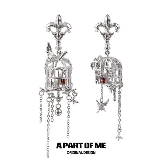 Butterfly Cage 18K Platinum Plating Tassel Chandelier Earrings