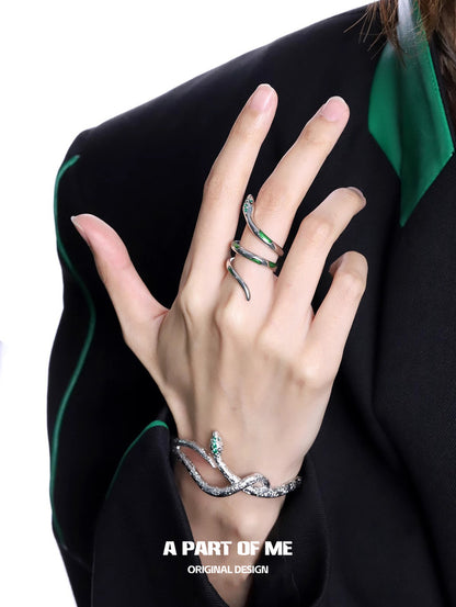 Slytherin Collection 18K Platinum Plated Snake Bangle