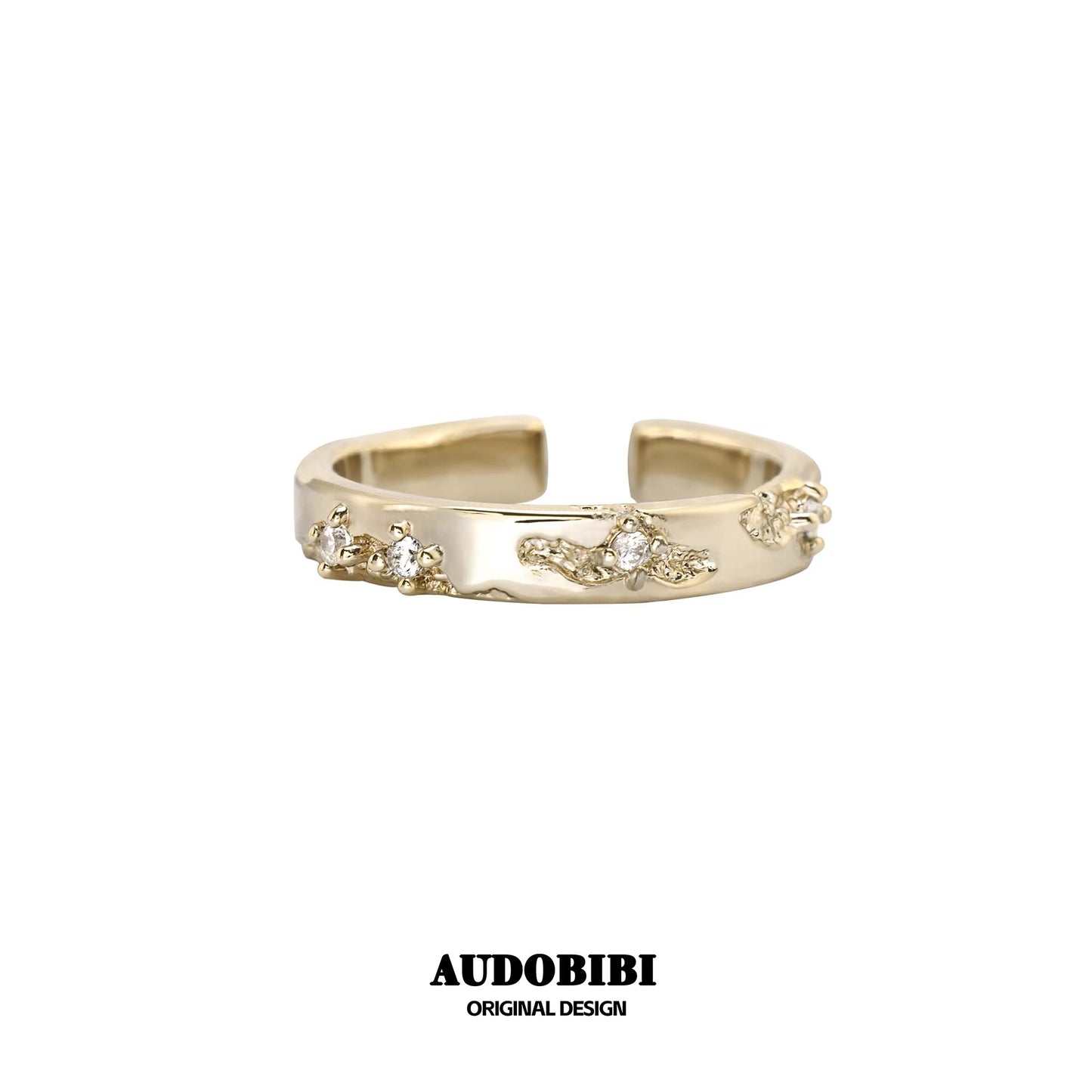 BROKEN II S925 Sterling Silver Champagne Gold-plated Couple Ring