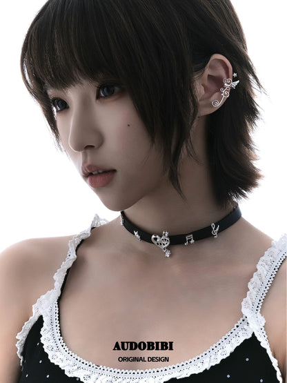 Melody Etude 18K Platinum Plating Silent Wings Earcuffs