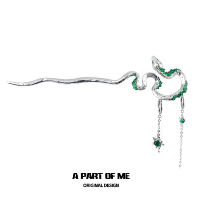 Slytherin Collection 18K Platinum Plated Snake Hairpin