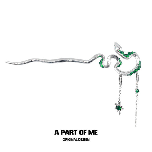 Slytherin Collection 18K Platinum Plated Snake Hairpin