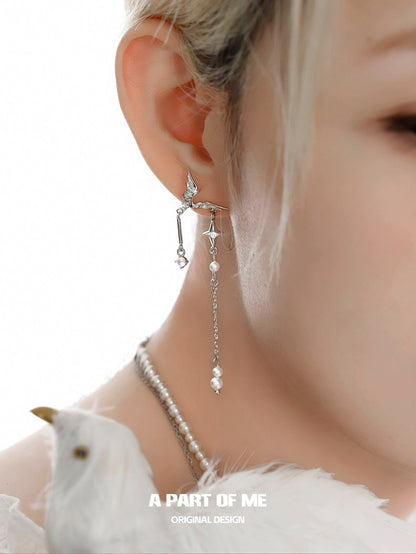 Celestial Plumage 18K Platinum Plating Earrings