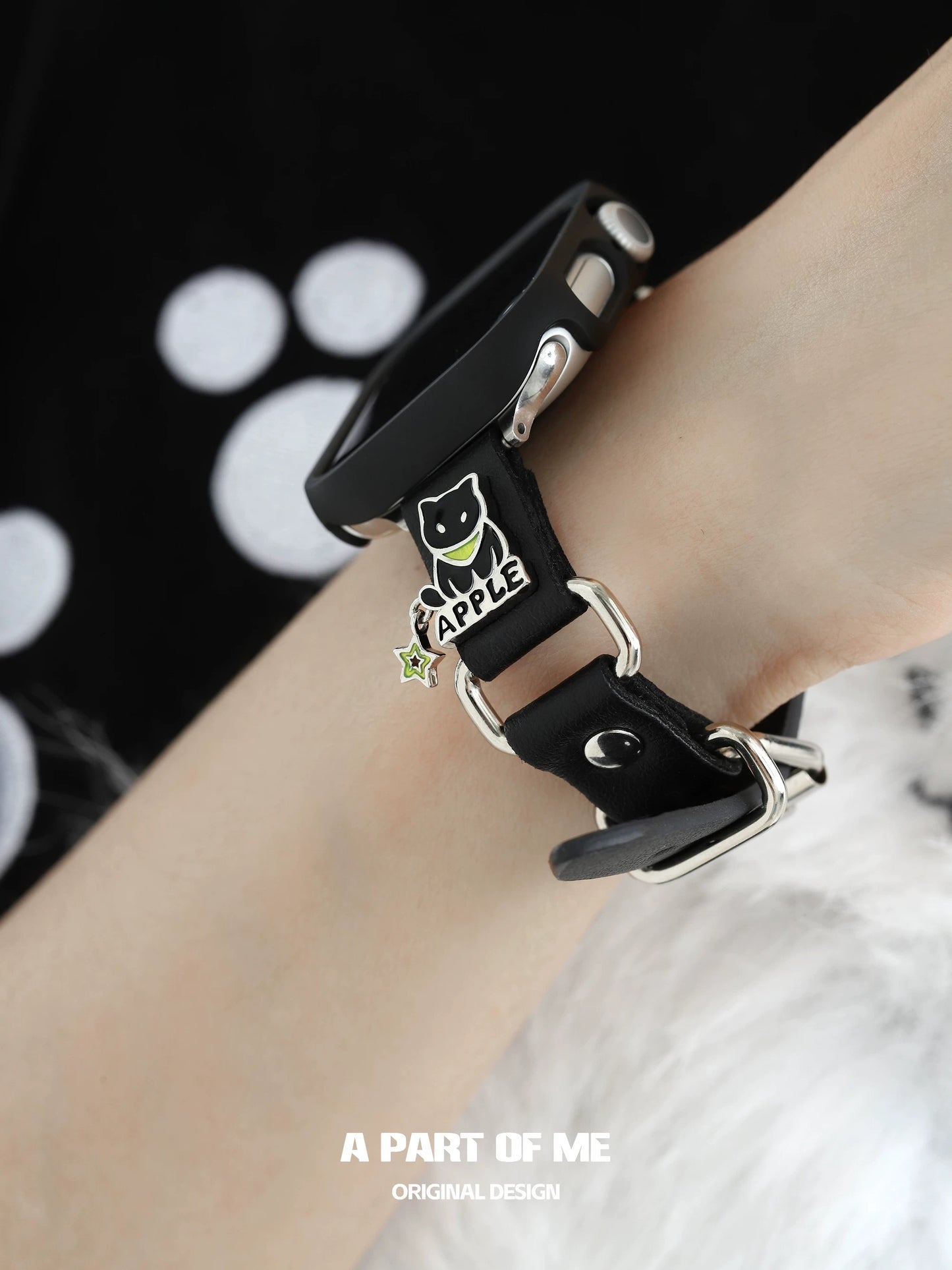 Apple Cat Leather Apple Watch Bands