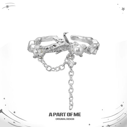 Corigami Era S925 Sterling Silver Paper Crane Adjustable Rings