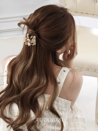 Champagne Gold Iris Gold-plated Hair Claws