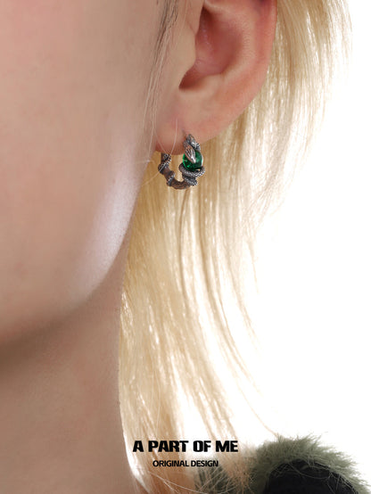 Year of the Snake S925 Sterling Silver Snake Huggies Earrings