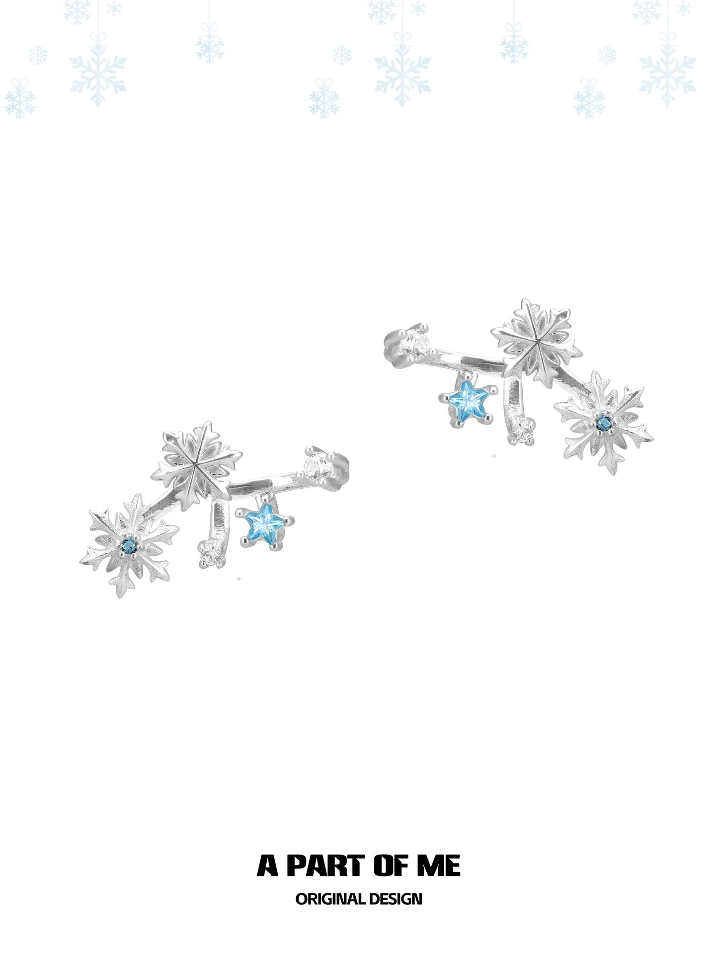 Snowflakes 18K Platinum Plating Detachable Earrings