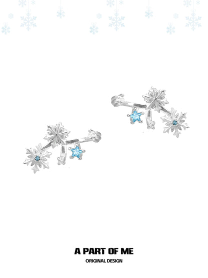 Snowflakes 18K Platinum Plating Detachable Earrings