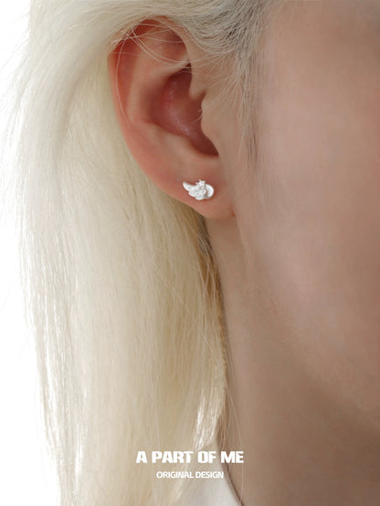 Angel Dream S925 Sterling Silver Mini Angel Wings Stud Earrings