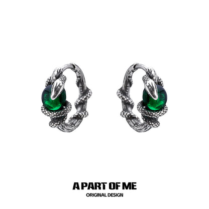 Year of the Snake S925 Sterling Silver Snake Huggies Earrings
