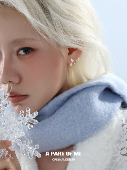 Snowflakes 18K Platinum Plating Detachable Earrings