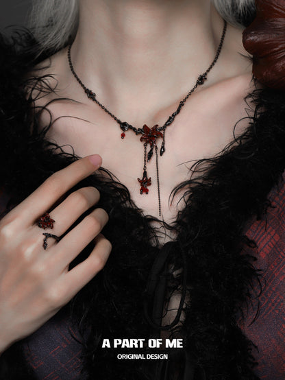 Datura Collection 18K Black Gold Plated Necklace
