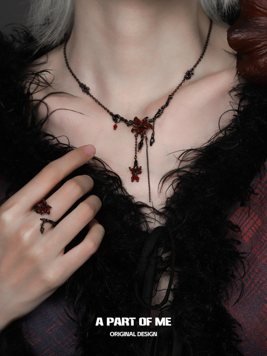 Datura Collection 18K Black Gold Plated Necklace