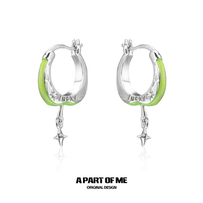 Apple Slice 18K Platinum Plating Apple Hoop Earrings