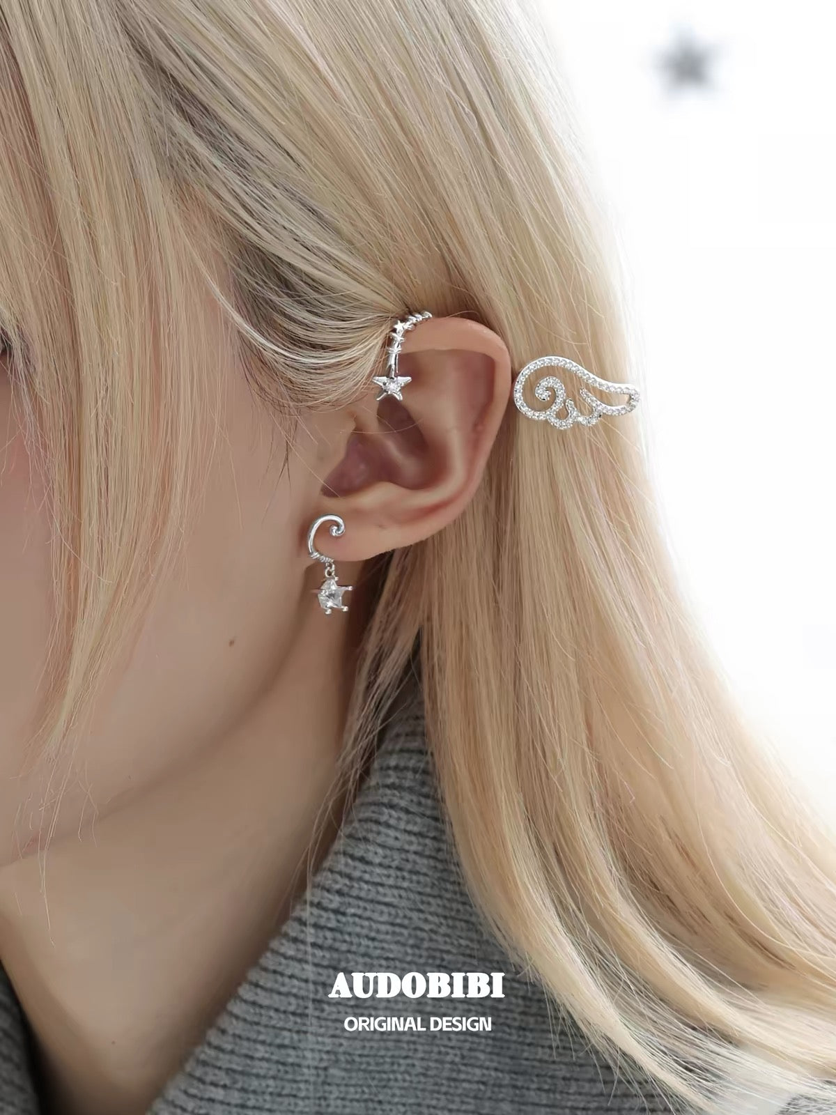 Judgement Angel 18K Platinum Plating Ear Climbers