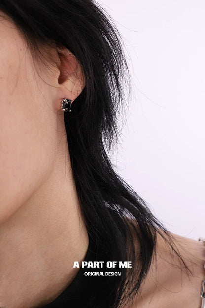 Touch S925 Sterling Silver Unisex Zircon Stud Earrings