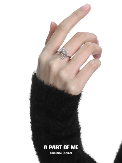 Butterfly Cage S925 Sterling Silver Adjustable Ring
