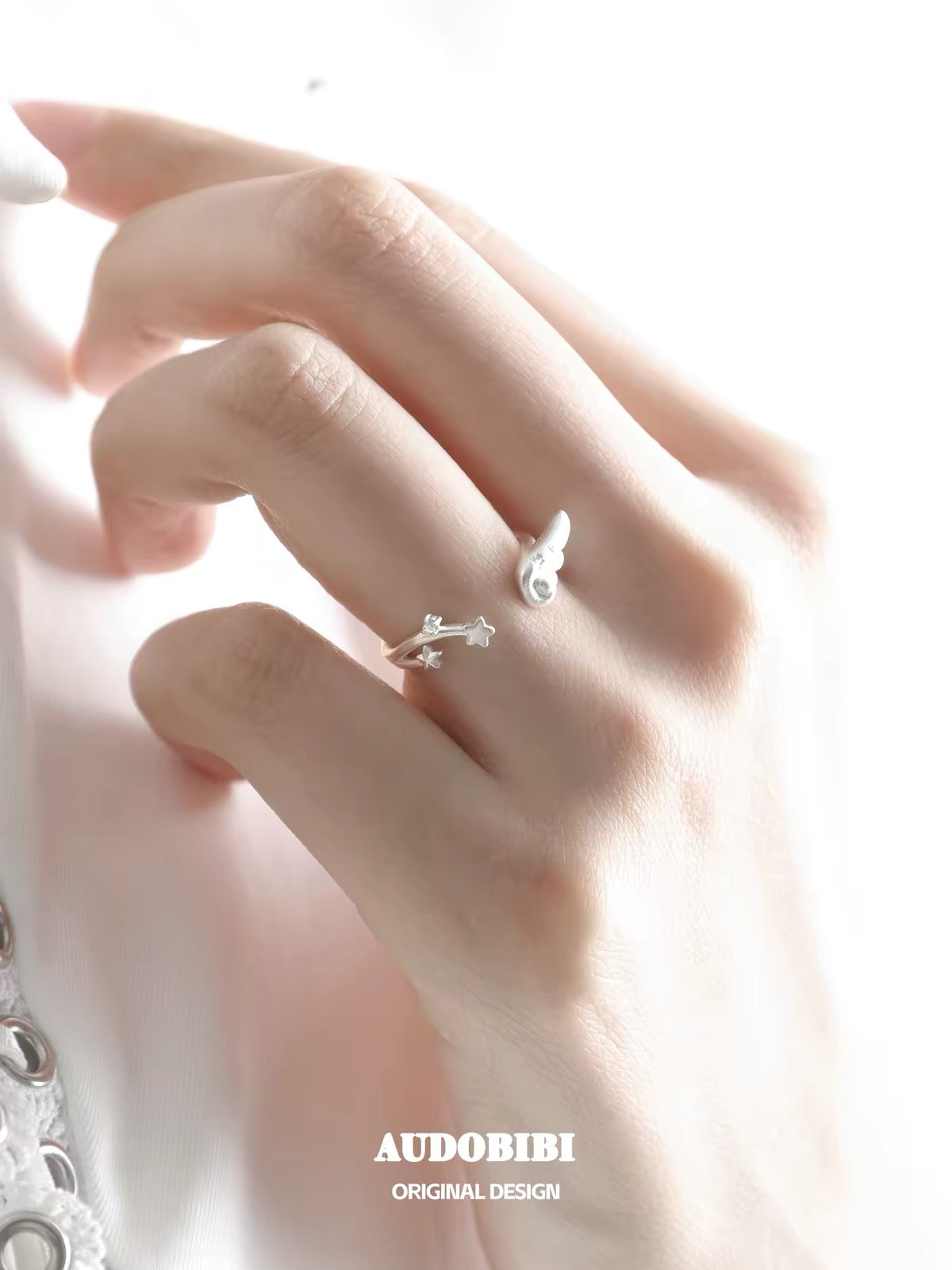 Angel Dream S925 Sterling Silver Angel Wing Pinky Ring