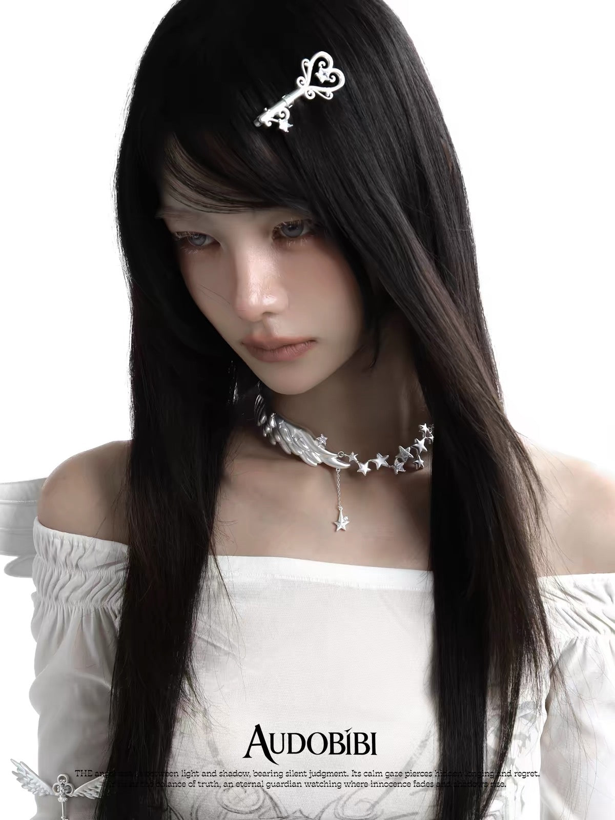 Wishkeeper Key 18K Platinum Plating Vintage Hair Clips