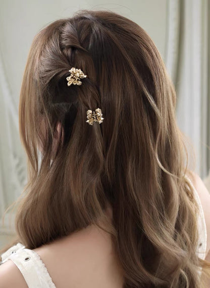 Champagne Gold Iris Gold-plated Mini Hair Claws