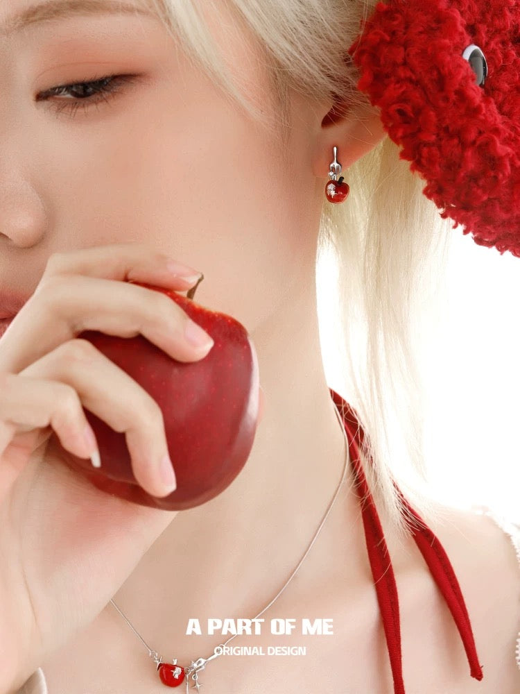 Apple Slice S925 Sterling Silver Apple & Star Necklace