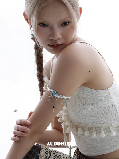 Plume Collection 17K Platinum Plating Turquoise Armband/Armlet