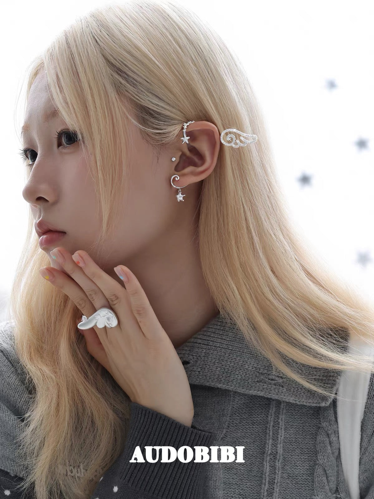 Judgement Angel 18K Platinum Plating Ear Climbers