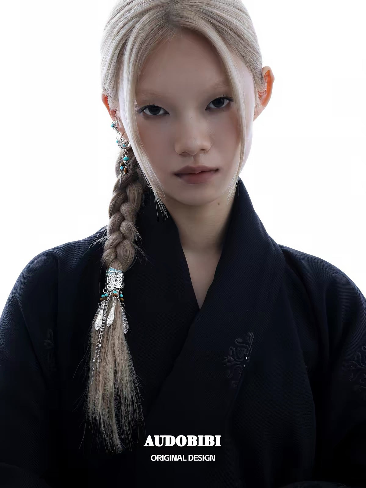 Plume Collection 18K Platinum Plating Tibetan Mountain Hair Holder (detachable tassel)