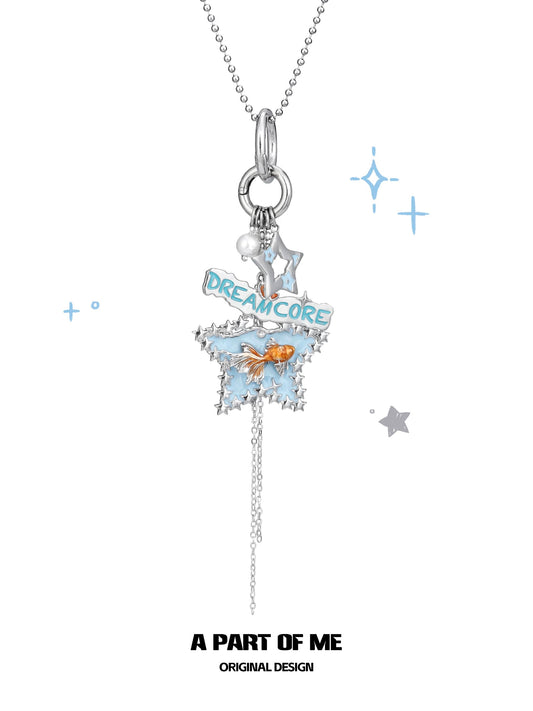 Dreamcore Goldfish 18K Platinum Plating Detachable Pendant Necklace