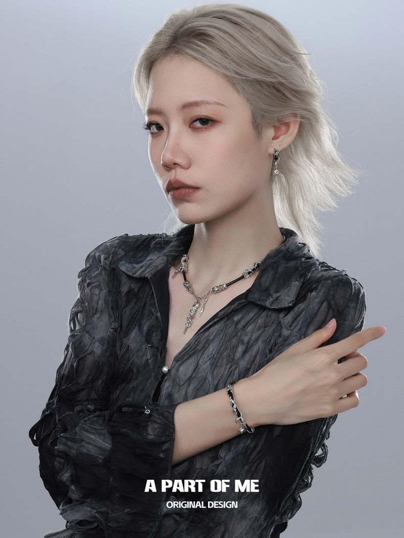 Year of the Snake 18K Platinum Plating Leather Snake Necklace