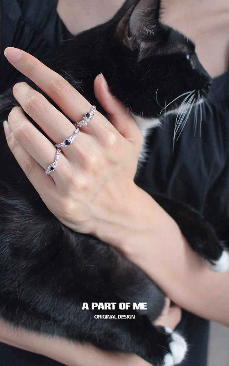 [Old Design] Dark Erosion S925 Sterling Silver Adjustable Rings